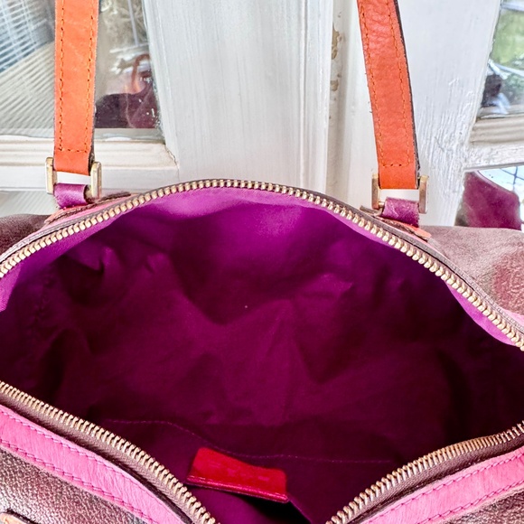 ETRO Papillon Shoulder Paisley Barrel Bag / Purse w/ Orange & Purple details EUC - Picture 12 of 13